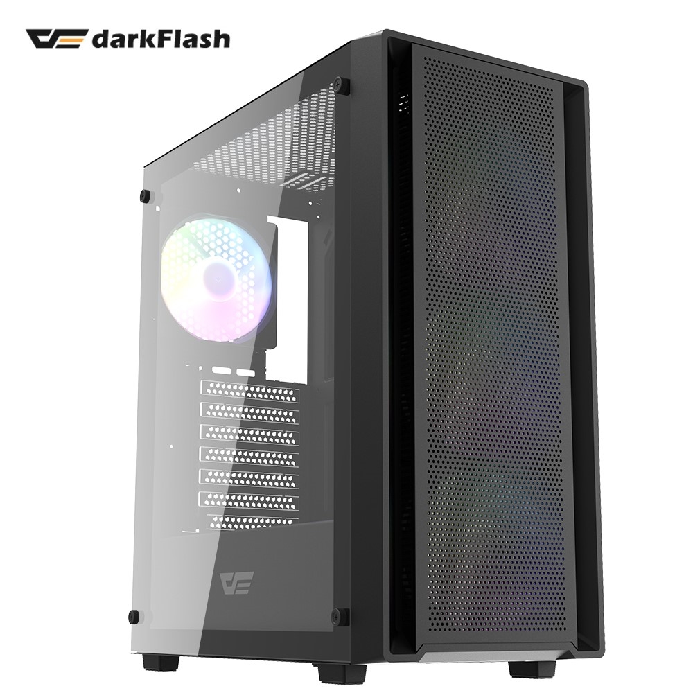 darkFlash DK353 ATX機箱(含固光風扇*4可關燈)黑色