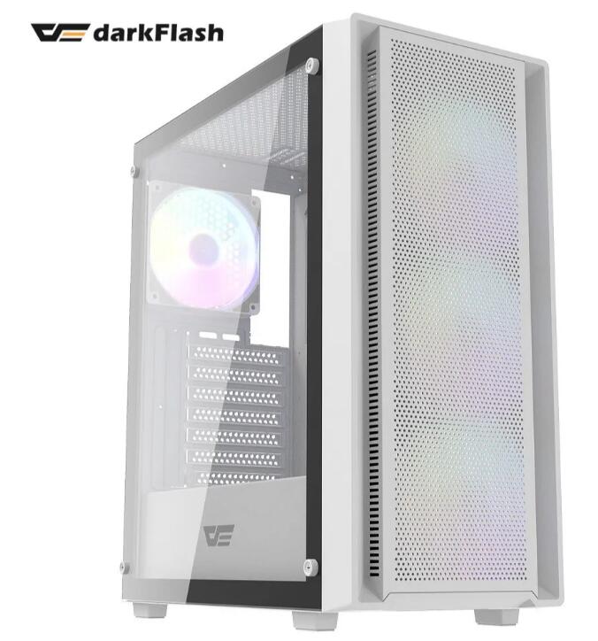 darkFlash DK353 ATX機箱(含固光風扇*4可關燈)白色