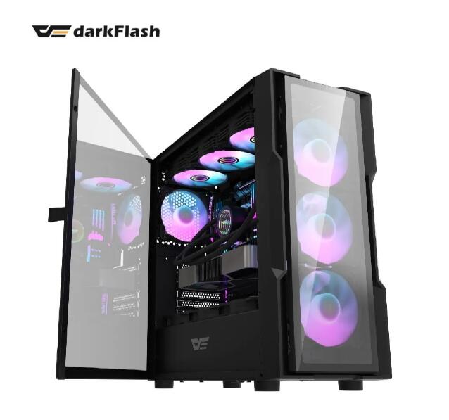 darkFlash DK431 ATX機箱玻璃版(含A.RGB風扇*4) 黑色