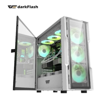 darkFlash DK431 ATX機箱玻璃版(含A.RGB風扇*4) 白色