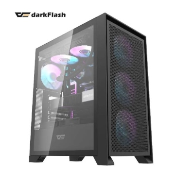 darkFlash DRX70 黑色 MESH ATX機殼 (含4顆ARGB風扇