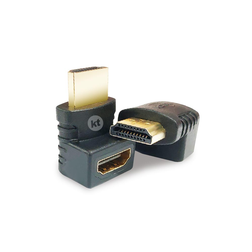 HDMI 1.4版 公對母 90度鍍金轉接頭 1080P (2入組)