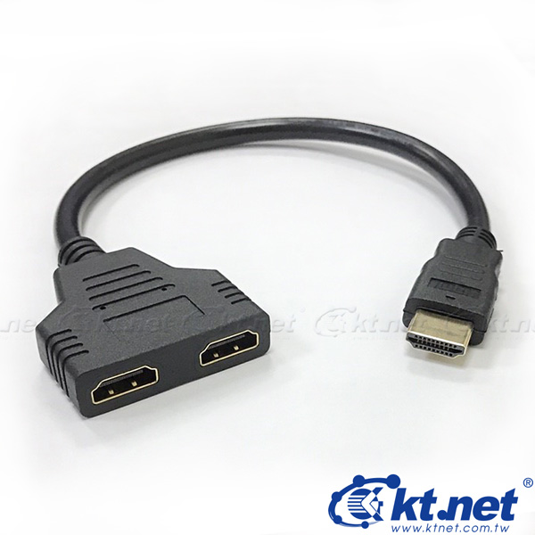 HDMI公轉HDMI母X2分接線 30公分