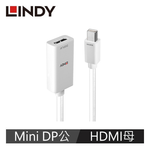 林帝 Mini DP公 轉 HDMI母 20CM(41014_A)